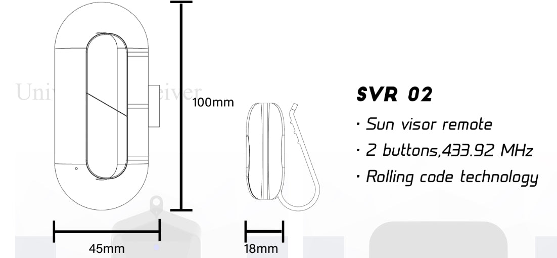 PGD PRO SR Series line sunvisor remote