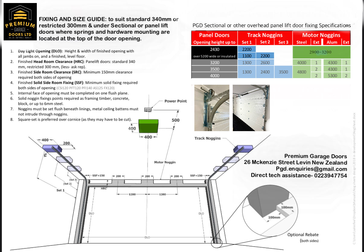 SINGLE- Insulated Sectional Panel Garage Door. (2.1M high choose your Width)